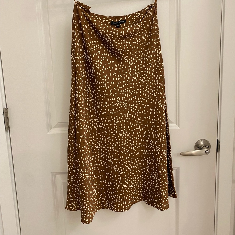 Cotton Candy LA Brown Polka Dot Skirt